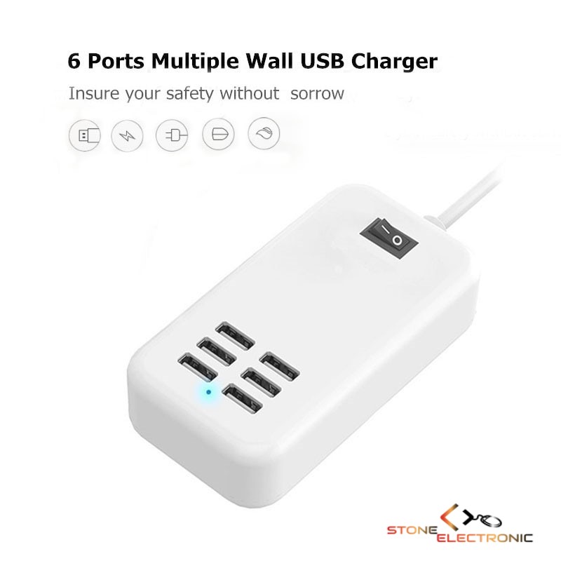 Incarcator Cu 6 Porturi USB, 5V 3A 20W - JXL-004 - imagine 3