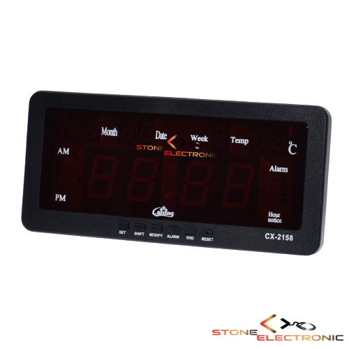 Ceas Digital Cu Led Rosu, Termometru, Data Si Alarma - CX-2158 - imagine 3
