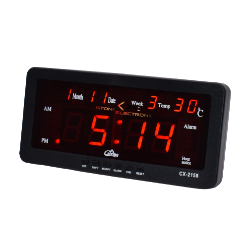 Ceas Digital Cu Led Rosu, Termometru, Data Si Alarma - CX-2158 - imagine 8