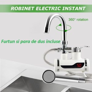 Robinet electric cu dus instant pentru apa calda,cu afisaj LCD