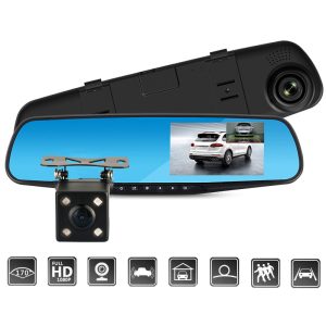 Camera Auto retrovizoare  dual fata / spate, ecran 4.3inch, full HD 1080p, Mod Parcare, G Senzor, Detectare Miscare, - CT-809S