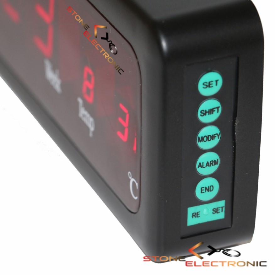 Ceas Digital Cu Alarma, Afisaj Led Rosu, Data si Termometru - CX-808 - imagine 3