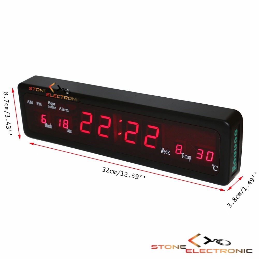 Ceas Digital Cu Alarma, Afisaj Led Rosu, Data si Termometru - CX-808 - imagine 2