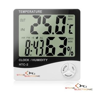 Ceas Digital Cu Higrometru Si Termometru Interior/Exterior, AM/PM, Alarma – HTC-2