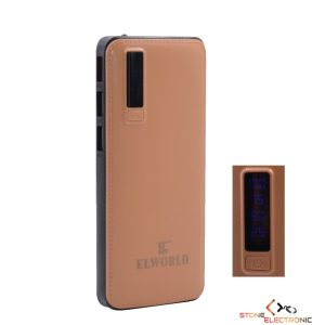 Baterie Externa Smart Power Bank, 20.000 mAh, 3 x USB, Design Piele ELWORLD