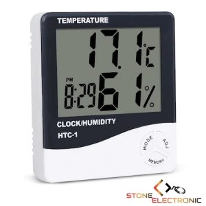 Ceas digital cu Hidrometru, Termometru si alarma -HTC-1