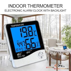 Ceas cu Alarma, Termometru si Higrometru de Camera  - HTC-8A