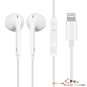 Casti pentru telefon cu mufa Lightning Apple/IPad functie hands-free Extra BASS Alb - JXL-262