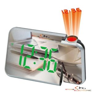 Ceas Digital cu Proiector LED Rosu, Reglabil, Alarma, Data, Afisaj Oglinda, Led Mirror Clock, DS-8590L-Verde