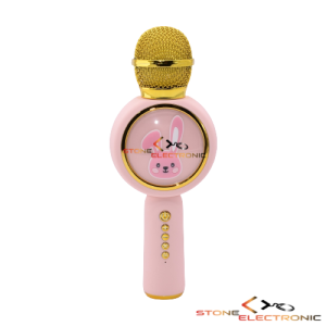 Microfon karaoke cu bluetooth, cititor Mp3 card TF, 4 efecte voce, Led color, iesire audio - X6