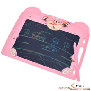 Tableta digitala pentru scris si desenat, multicolor, 9 inch, ecran LCD 17.5cm, model ursulet, 3ani+, roz