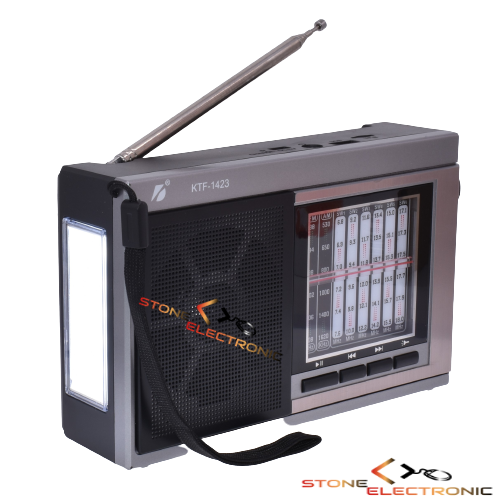 Radio Portabil Cu Acumulator, Incarcare Solara sau Usb 5v, Conexiune Bluetooth, Cititor USB/TF, AM/FM/SW, Lampa Led - KTF-1423 - imagine 2