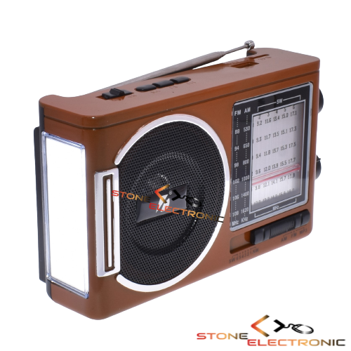 Radio Portabil Cu Panou Solar Rabatabil, Acumulator 18650, Cititor USB/TF, AM/FM/SW1-6, Lampa Led, Negru – KTF-1646 - imagine 2