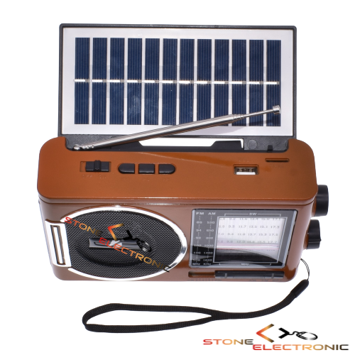 Radio Portabil Cu Panou Solar Rabatabil, Acumulator 18650, Cititor USB/TF, AM/FM/SW1-6, Lampa Led, Negru – KTF-1646 - imagine 3