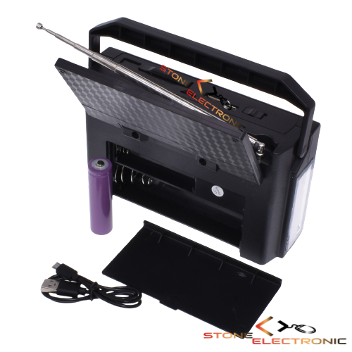 Radio Portabil Cu Panou Solar Rabatabil, Acumulator 18650, Cititor USB/TF, AM/FM/SW1-6, Lampa Led, Negru – KTF-1650 - imagine 6