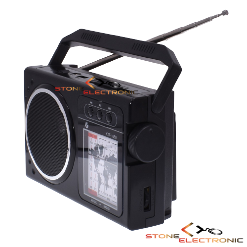 Radio Portabil Cu Panou Solar Rabatabil, Acumulator 18650, Cititor USB/TF, AM/FM/SW1-6, Lampa Led, Negru – KTF-1650 - imagine 3