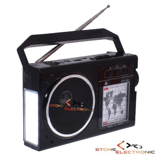 Radio Portabil Cu Panou Solar Rabatabil, Acumulator 18650, Cititor USB/TF, AM/FM/SW1-6, Lampa Led, Negru – KTF-1650 - imagine 2