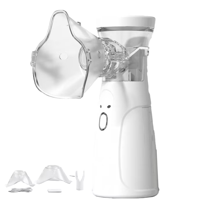 Aparat aerosoli Stone®, nebulizator portabil, dovedit clinic, ultra-silentios, masca pentru adulti si copii, mustiuc, reincarcabil, alb -ANK-N3