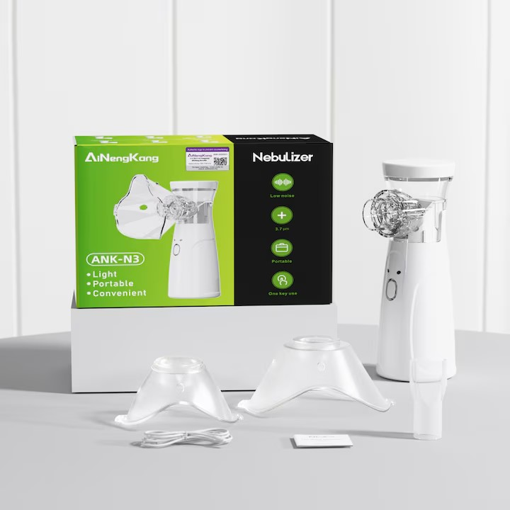 Aparat aerosoli Stone®, nebulizator portabil, dovedit clinic, ultra-silentios, masca pentru adulti si copii, mustiuc, reincarcabil, alb -ANK-N3 - imagine 5