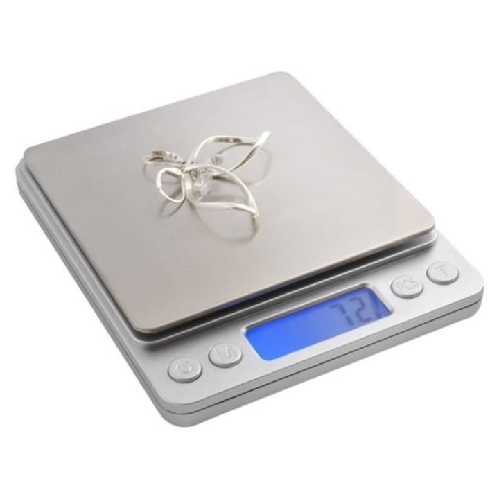 Cântar Electronic Digital cu Ecran LCD Iluminat și Funcție TARA, 0.1g - 2kg - L-2000 - imagine 2