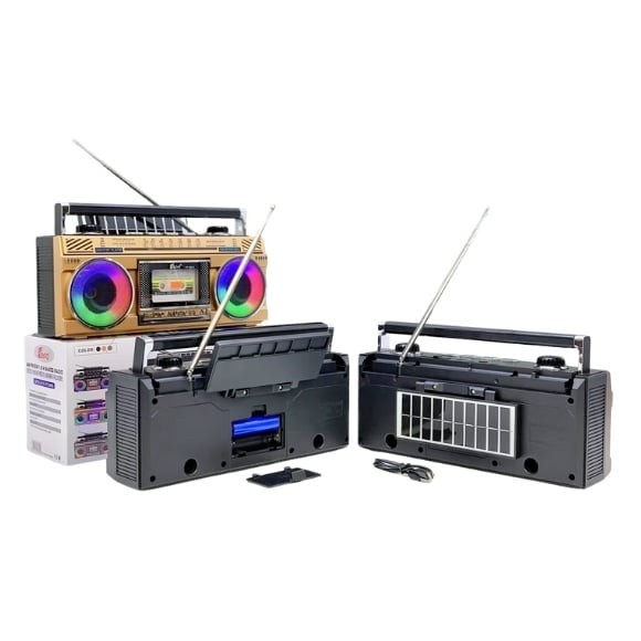 Radio Retro Vintage, Incărcare cu Panou Solar, Bluetooth, Design Clasic, Tehnologie Modernă, P-362-S - imagine 3