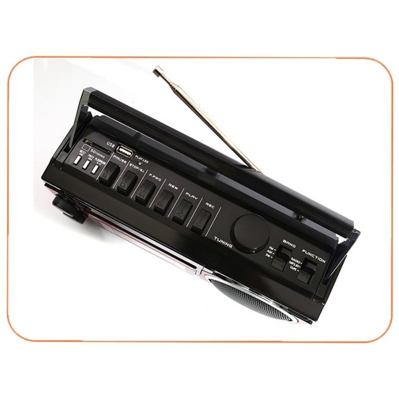 Radio Casetofon Portabil | Caseta Bluetooth | Inregistrare Derulare Radio FM Mufa Casti | Rosu/Negru- RX-250 - imagine 3
