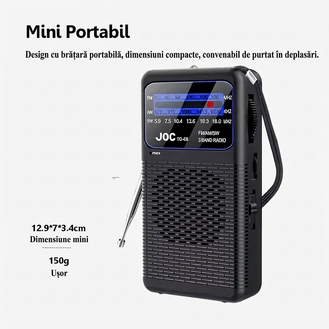 Radio Portabil, AM FM SW, Mufa Casti 3.5mm, Lumina LED - TG-88 - imagine 4